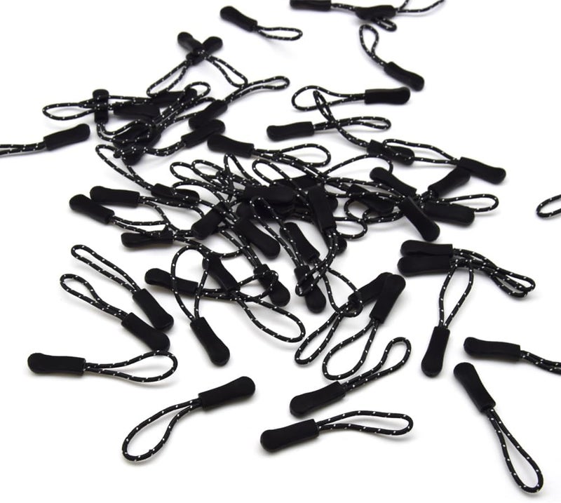Ruidee 50 Pieces Zipper Pulls Zipper Tabs Zipper Pull Cord Extender Replacement Zipper Pulls for Backpacks, Jackets, Luggage, Purses, Handbags（Black White Dot） - Image 5